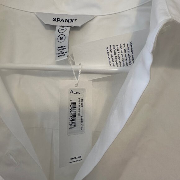 Spanx The Best Poplin Shirt Dress in Classic White Size M NWT - Picture 4 of 6